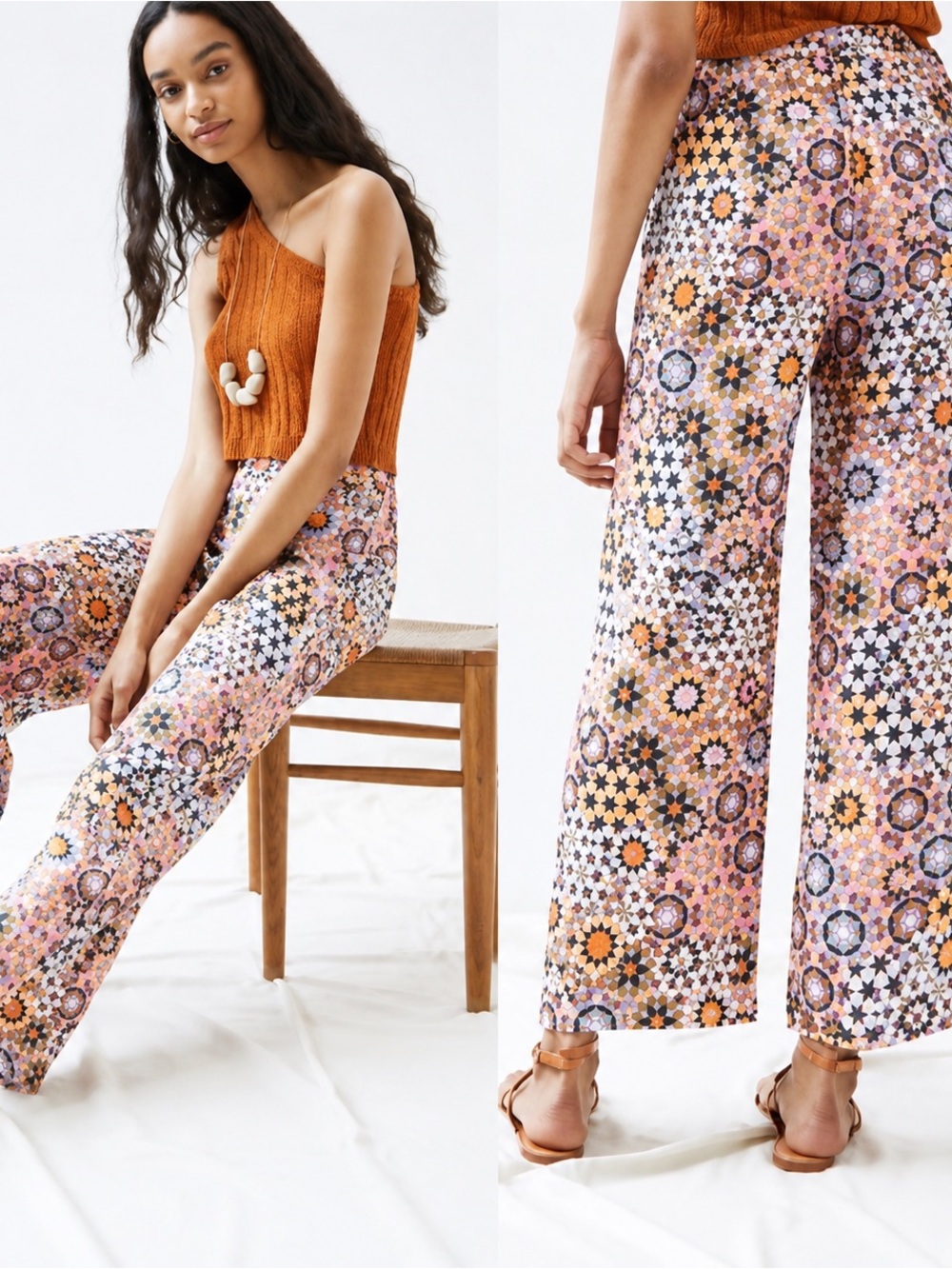 Anthropologie Multicolor Wide-Leg Pants NWOT